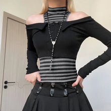 Load image into Gallery viewer, &#39;Obsidian&#39; Dark Grunge 2 Pcs Long Sleeve Top AlielNosirrah
