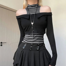 Load image into Gallery viewer, &#39;Obsidian&#39; Dark Grunge 2 Pcs Long Sleeve Top AlielNosirrah

