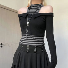Load image into Gallery viewer, &#39;Obsidian&#39; Dark Grunge 2 Pcs Long Sleeve Top AlielNosirrah
