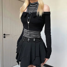 Load image into Gallery viewer, &#39;Obsidian&#39; Dark Grunge 2 Pcs Long Sleeve Top AlielNosirrah
