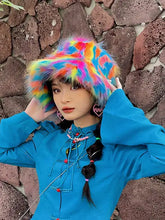 Load image into Gallery viewer, &#39;Palette &#39; Furry Pride Pastel Rainbow Fluffy Hat AlielNosirrah
