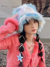 Load image into Gallery viewer, &#39;Palette &#39; Furry Pride Pastel Rainbow Fluffy Hat AlielNosirrah
