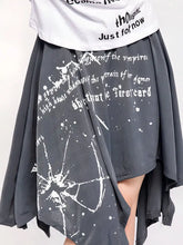 Load image into Gallery viewer, &#39;Past lives&#39; Grunge Smudged Print Handy Hem Midi Skirt AlielNosirrah
