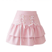 Load image into Gallery viewer, &#39;Peach Cream&#39; Bow-tie Pu Leather Skirts AlielNosirrah
