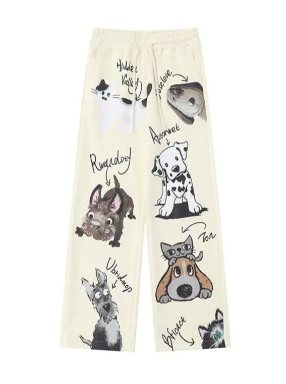 ‘Pet Me’ Velvet Thickened Sports Straight Pants AlielNosirrah
