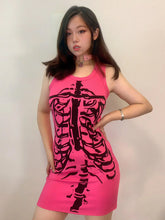 Load image into Gallery viewer, &#39;Pink Body&#39; Y2k Skeleton Body T-shirt Dress AlielNosirrah

