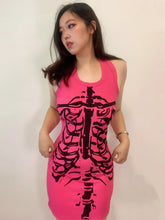 Load image into Gallery viewer, &#39;Pink Body&#39; Y2k Skeleton Body T-shirt Dress AlielNosirrah
