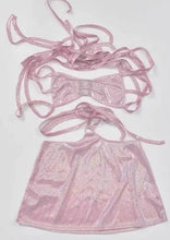 Load image into Gallery viewer, &#39;Pink Bomb&#39; Y2k Lace Up Shinning Reflective Dress AlielNosirrah
