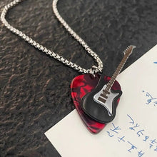 Load image into Gallery viewer, &#39;Play It&#39; Grunge Guitar Plectrum Necklace AlielNosirrah
