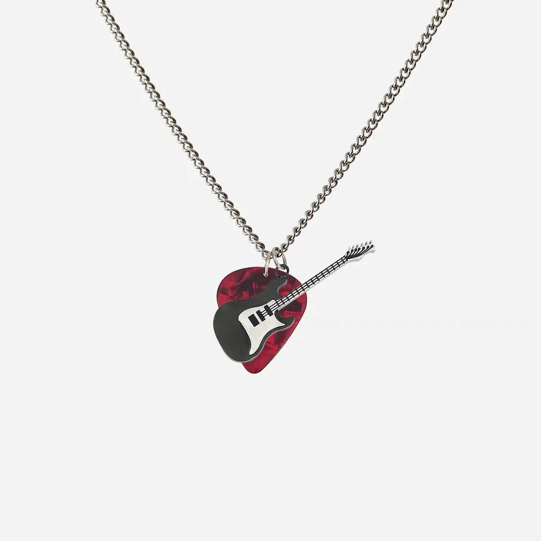 'Play It' Grunge Guitar Plectrum Necklace AlielNosirrah