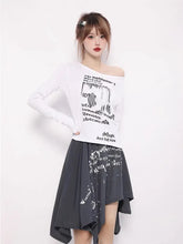 Load image into Gallery viewer, &#39;Present&#39; Vintage Grunge Smudged Long-Sleeve Shirts AlielNosirrah
