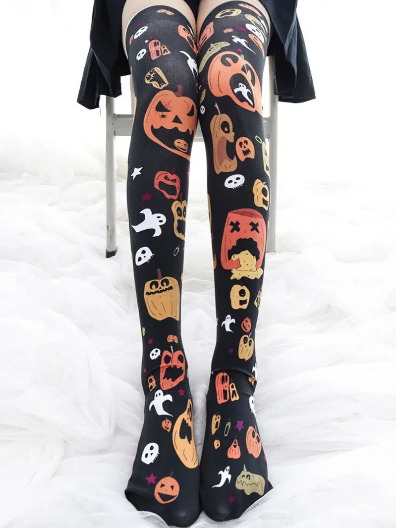 'Pumpkin Market' Limited Halloween Leg Tights AlielNosirrah