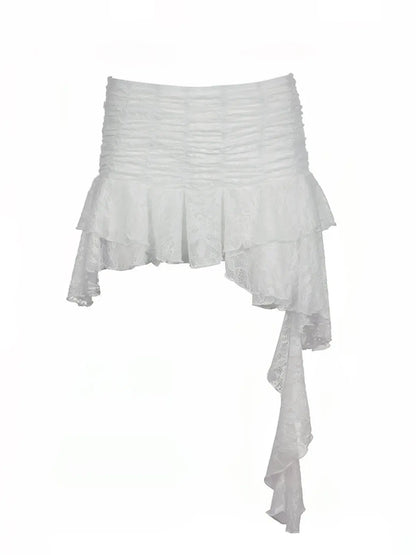 'Pure Soul' Irregular Coquette Romantic Midi Skirt AlielNosirrah