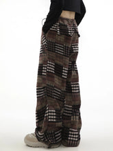Load image into Gallery viewer, &#39;Retro Chic&#39; Vintage Patchwork Plaid Wide-Leg Pants AlielNosirrah
