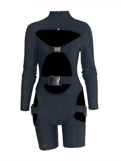 'Ride Or Die' Sexy Hollow Out Tech-wear Cutout Bodysuit AlielNosirrah
