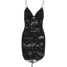 Load image into Gallery viewer, &#39;Rip The Night&#39; Dark Ripped Cami Dress AlielNosirrah
