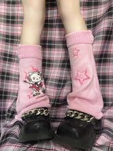 Load image into Gallery viewer, &#39;Rock Kitten&#39; Kawaii Goth Kitty Leg Warmers AlielNosirrah
