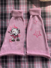 Load image into Gallery viewer, &#39;Rock Kitten&#39; Kawaii Goth Kitty Leg Warmers AlielNosirrah
