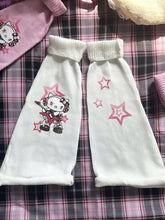 Load image into Gallery viewer, &#39;Rock Kitten&#39; Kawaii Goth Kitty Leg Warmers AlielNosirrah
