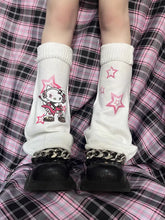 Load image into Gallery viewer, &#39;Rock Kitten&#39; Kawaii Goth Kitty Leg Warmers AlielNosirrah
