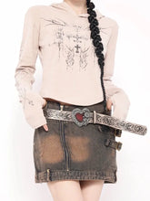 Load image into Gallery viewer, ‘Roses and Bongs’ Cross Print Subculture Off-Colored Cotton Hooded Top AlielNosirrah
