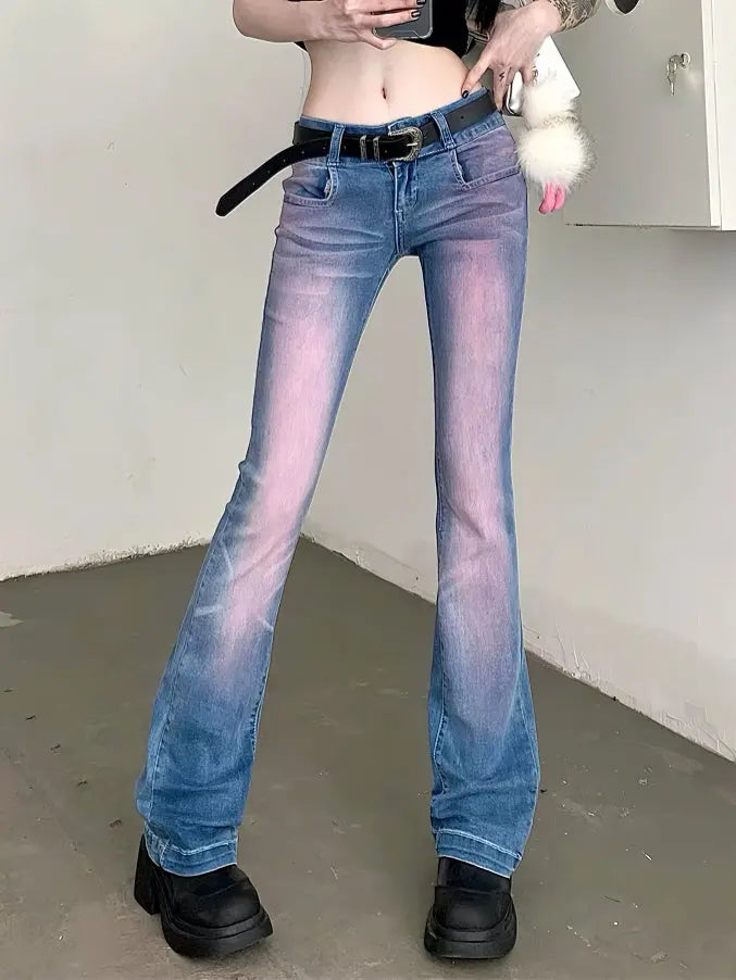 'Rosy' Y2k Grunge Gradient Purple Bell Pants AlielNosirrah
