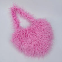 Load image into Gallery viewer, ‘Shape Of My Heart’ Multicolor Fuzzy Purse AlielNosirrah
