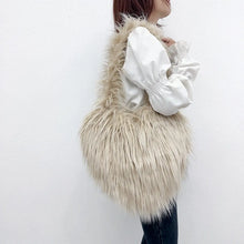 Load image into Gallery viewer, ‘Shape Of My Heart’ Multicolor Fuzzy Purse AlielNosirrah
