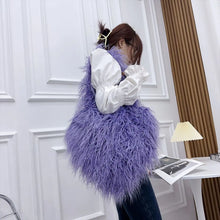 Load image into Gallery viewer, ‘Shape Of My Heart’ Multicolor Fuzzy Purse AlielNosirrah
