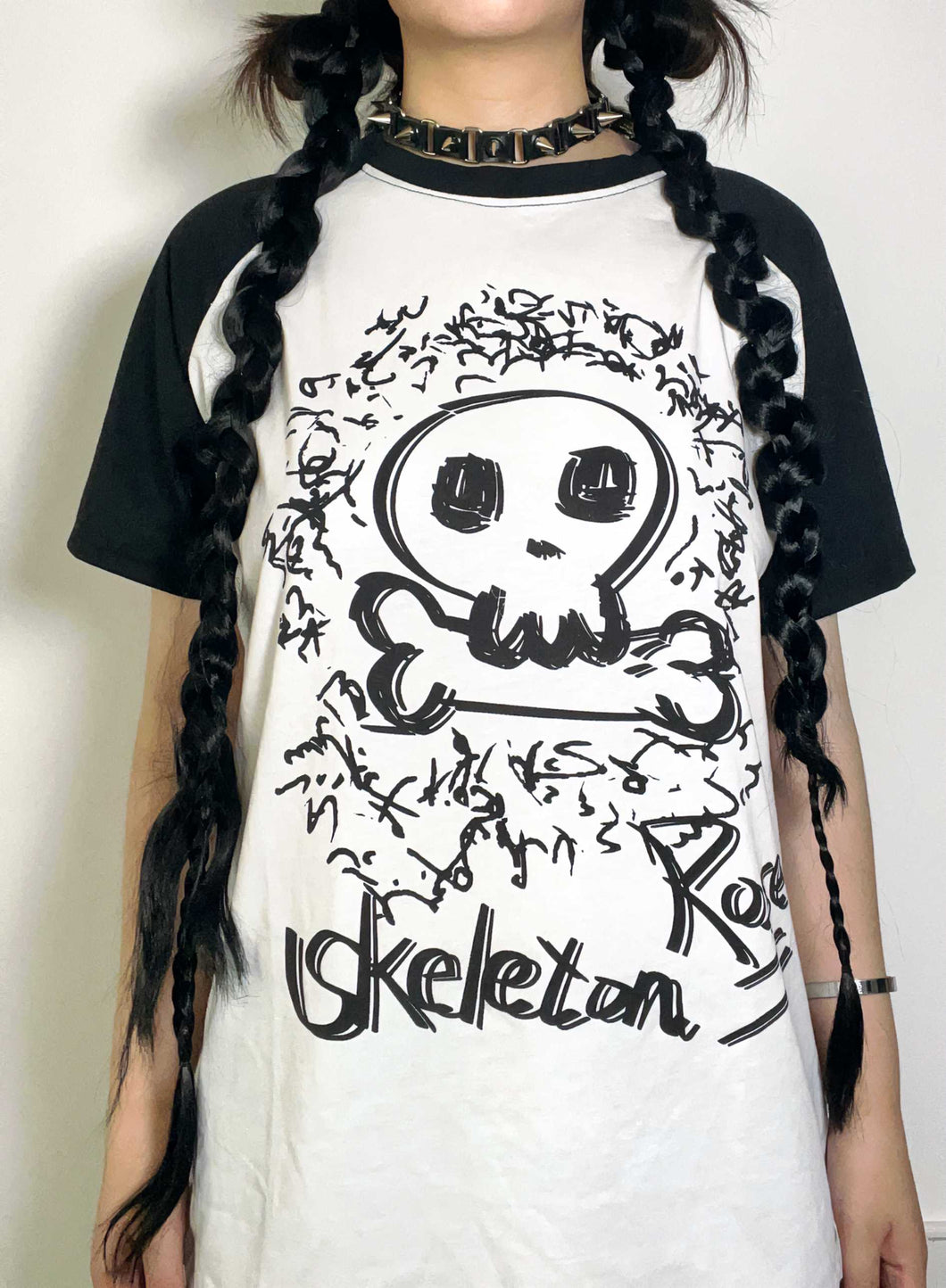 'Skeleton Rose' Harajuku Oversized Unisex Graphic T-Shirts AlielNosirrah