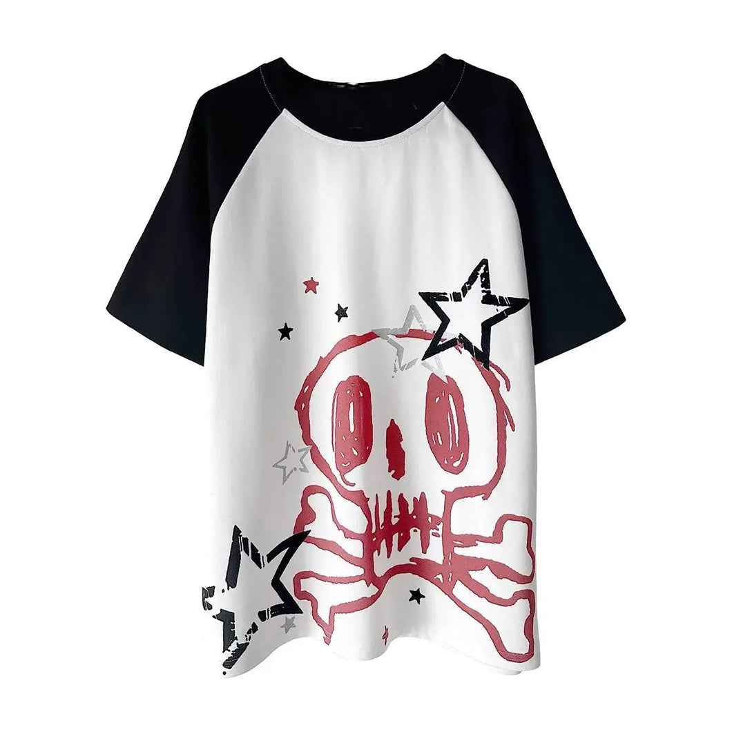 'Skull Star' Harajuku Oversized Unisex Graphic T-Shirts AlielNosirrah