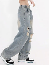 Load image into Gallery viewer, &#39;Skydive&#39; High Waisted Ripped Denim Jeans AlielNosirrah
