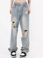 Load image into Gallery viewer, &#39;Skydive&#39; High Waisted Ripped Denim Jeans AlielNosirrah
