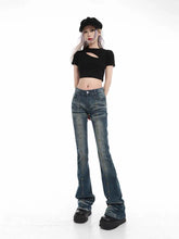 Load image into Gallery viewer, &#39;Sneakpeak&#39; Grunge Vintage Beaded Low Waisted Pants AlielNosirrah
