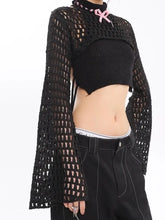 Load image into Gallery viewer, ‘Snooze’ Fishnet Cutout Ripped Knitted Blouse AlielNosirrah
