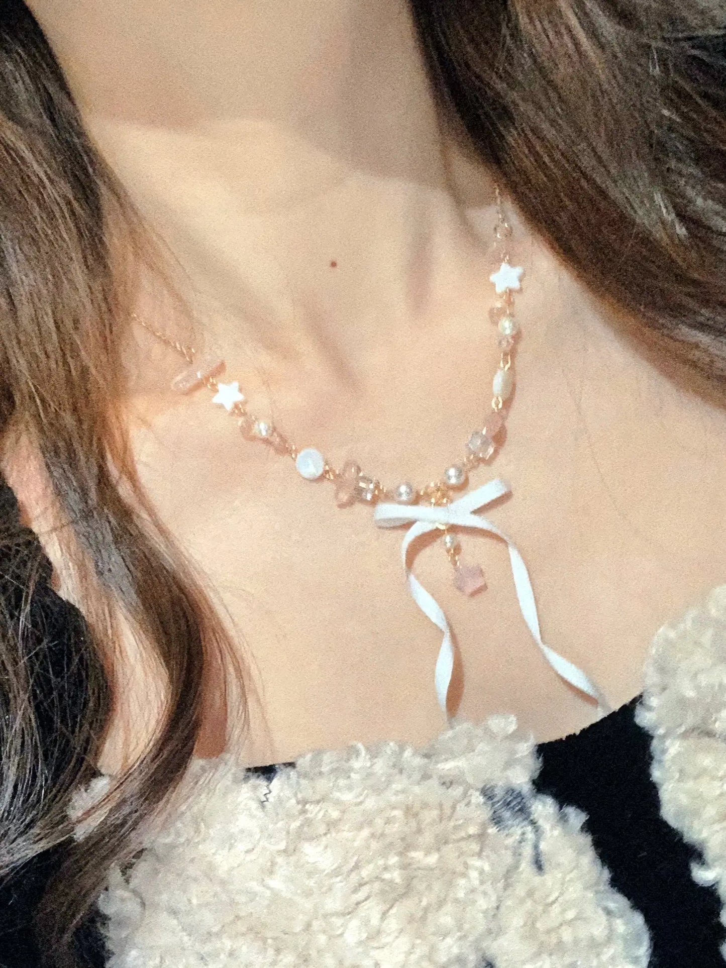'Soft Ice-cream' Coqutte Ribbon Beads Necklace AlielNosirrah