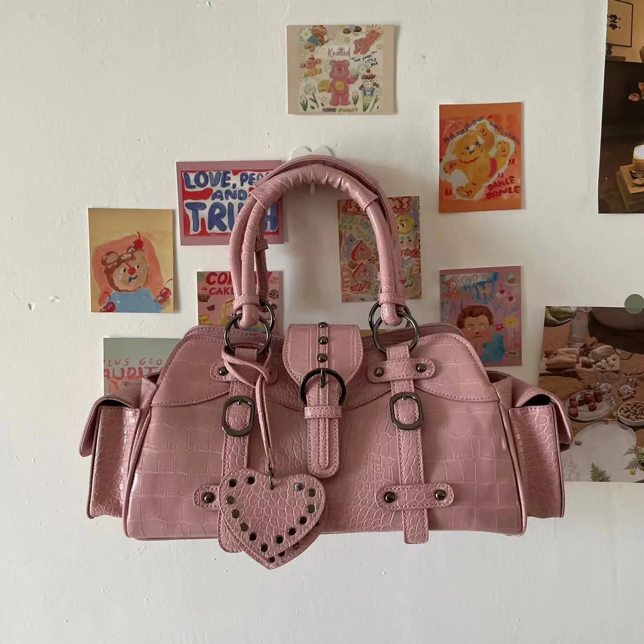'Soft Lips' Y2k Pink Vintage Crossbody Bags AlielNosirrah