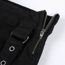Load image into Gallery viewer, &#39;Speak up&#39; Dark Punk Ripped Denim Skirt AlielNosirrah

