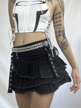 Load image into Gallery viewer, &#39;Speak up&#39; Dark Punk Ripped Denim Skirt AlielNosirrah
