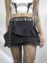 Load image into Gallery viewer, &#39;Speak up&#39; Dark Punk Ripped Denim Skirt AlielNosirrah
