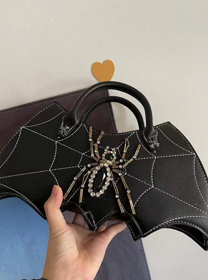 'Spider Glam' Alt Dark Spider Shape Hand Bags AlielNosirrah