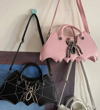 Load image into Gallery viewer, &#39;Spider Glam&#39; Alt Dark Spider Shape Hand Bags AlielNosirrah
