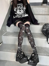 Load image into Gallery viewer, &#39;Spider Nest&#39; Spider Web Dark Leg Tights AlielNosirrah
