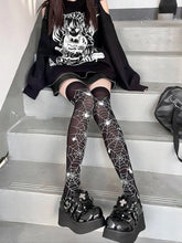 Load image into Gallery viewer, &#39;Spider Nest&#39; Spider Web Dark Leg Tights AlielNosirrah
