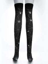 Load image into Gallery viewer, &#39;Spider Nest&#39; Spider Web Dark Leg Tights AlielNosirrah
