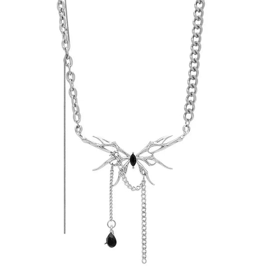 'Spiderfly' Dark Titinium Butterfly Spider Necklace AlielNosirrah