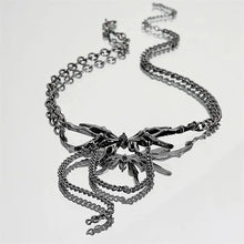 Load image into Gallery viewer, &#39;Spiderfly&#39; Dark Titinium Butterfly Spider Necklace AlielNosirrah
