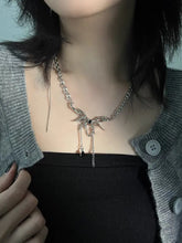 Load image into Gallery viewer, &#39;Spiderfly&#39; Dark Titinium Butterfly Spider Necklace AlielNosirrah
