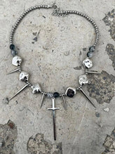 Load image into Gallery viewer, &#39;Spike&#39; Punk Goth Cross Rivet Necklace AlielNosirrah
