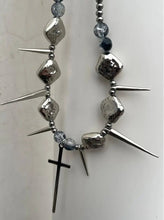 Load image into Gallery viewer, &#39;Spike&#39; Punk Goth Cross Rivet Necklace AlielNosirrah
